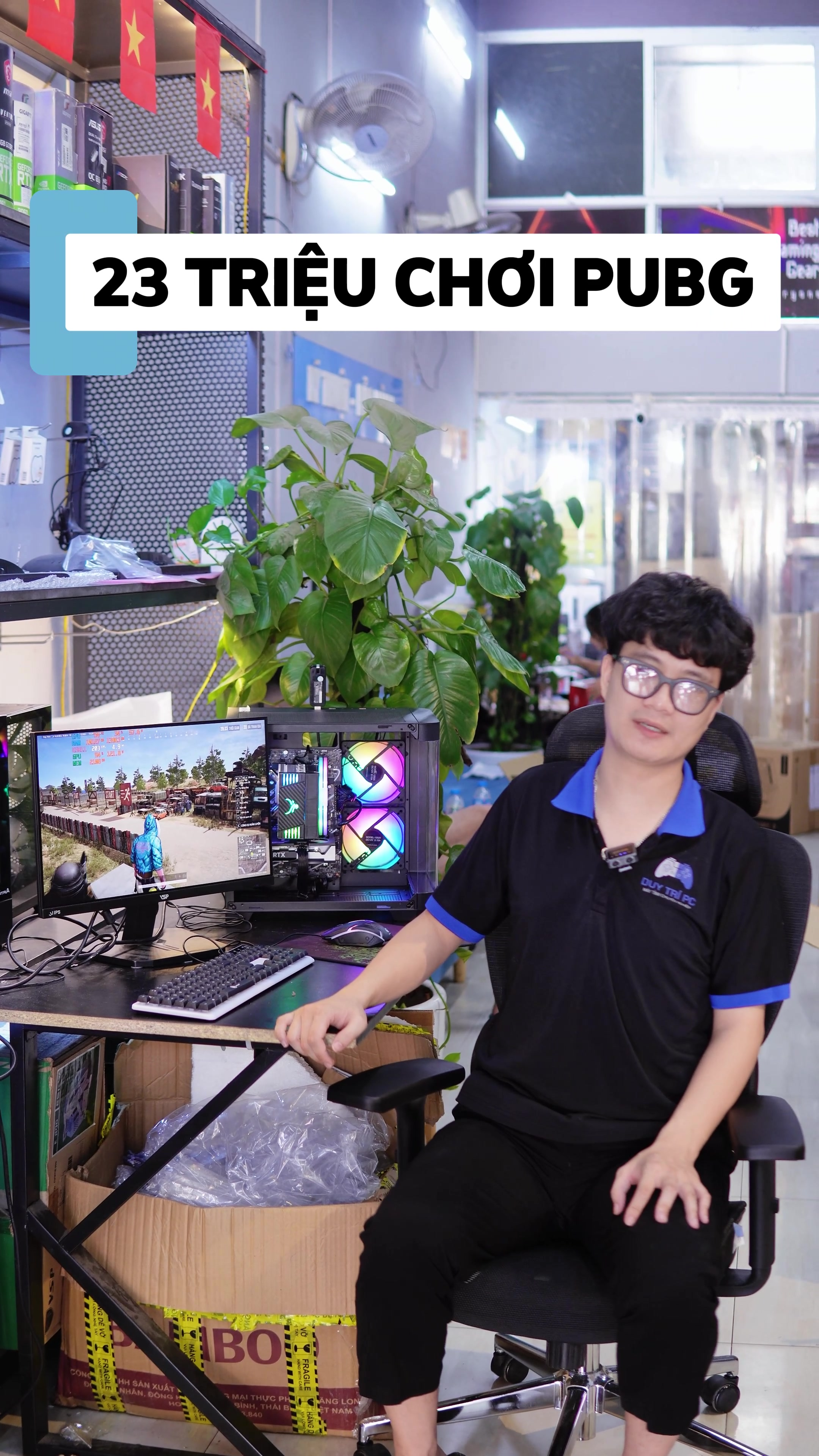 Dàn PC Bể Cá 23 Triệu Chiến PUBG 150-200 FPS Cực Mượt | Duy Trí PC